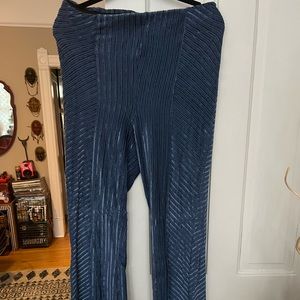 Free People Blue Corduroy Flare Pants